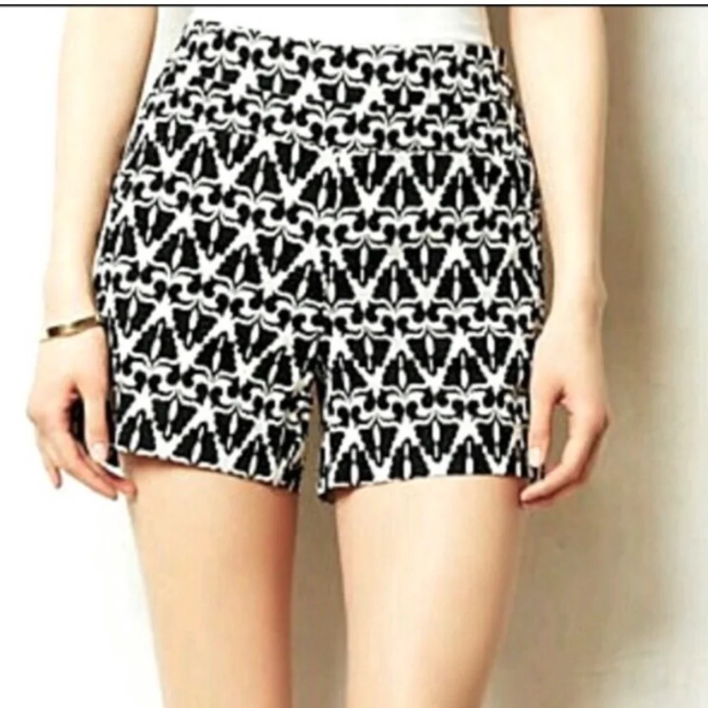 Anthropologie Cartonnier Lithograph
Black White Print High Waist Shorts Size 6 - Picture 4 of 12